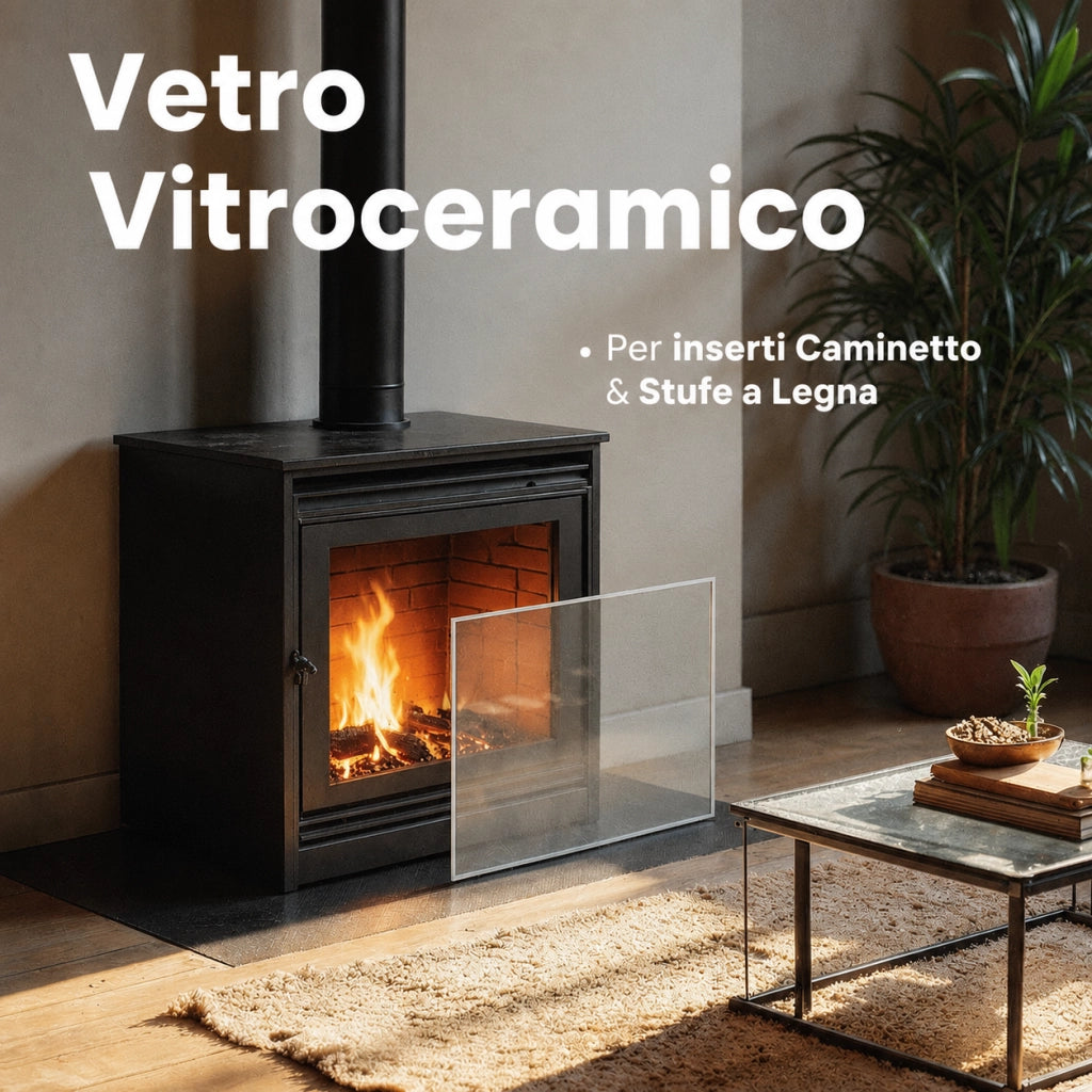 512 x 438 x 4 mm - Vetro per stufa a legna - vetro camino di ricambio - vetro per caminetto resistente al fuoco - France Vitre