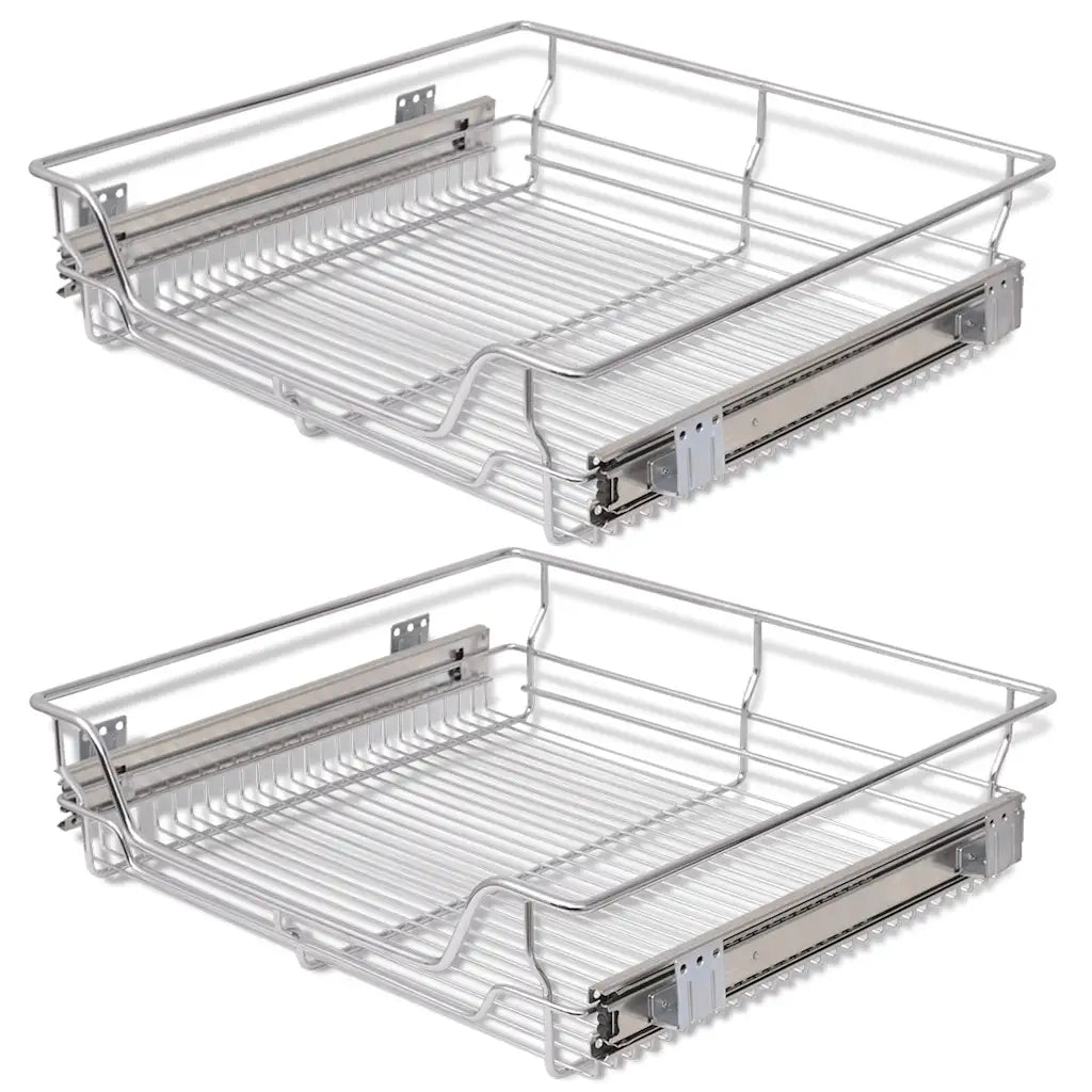 Cestelli a Rete Scorrevoli 2 pz Argento 600 mm 50481