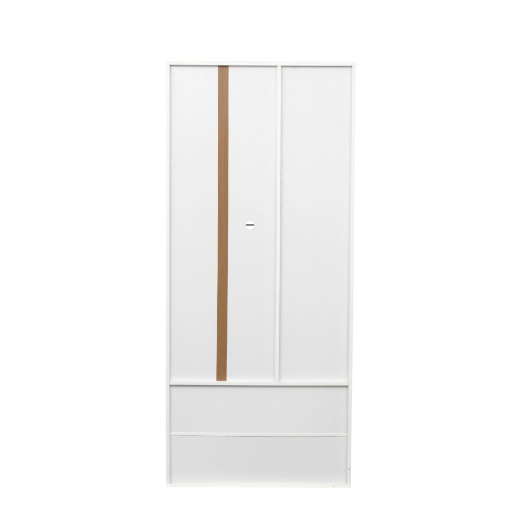 Vetrina 59,5x35x182 cm con LED Bluetooth, 2 ante e 2 cassetti bianca