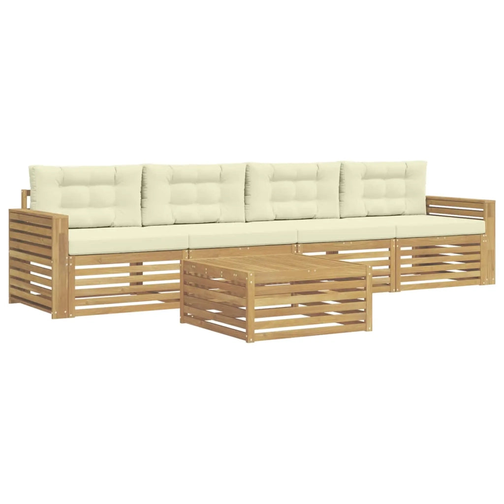 Set di divani da esterno 5 pz Bianco e Crema 3390010