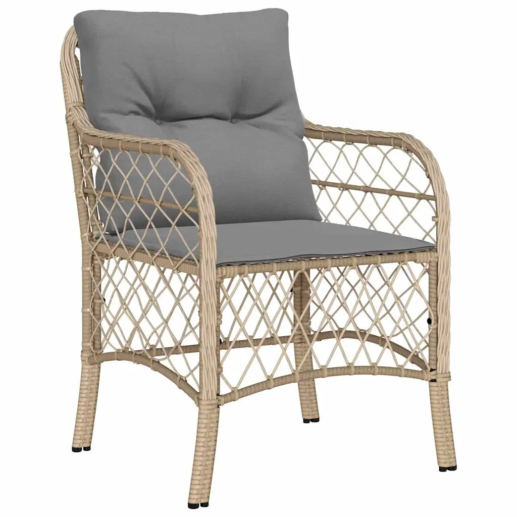 Set da Pranzo per Giardino 5 pz Beige polyrattan 3380233