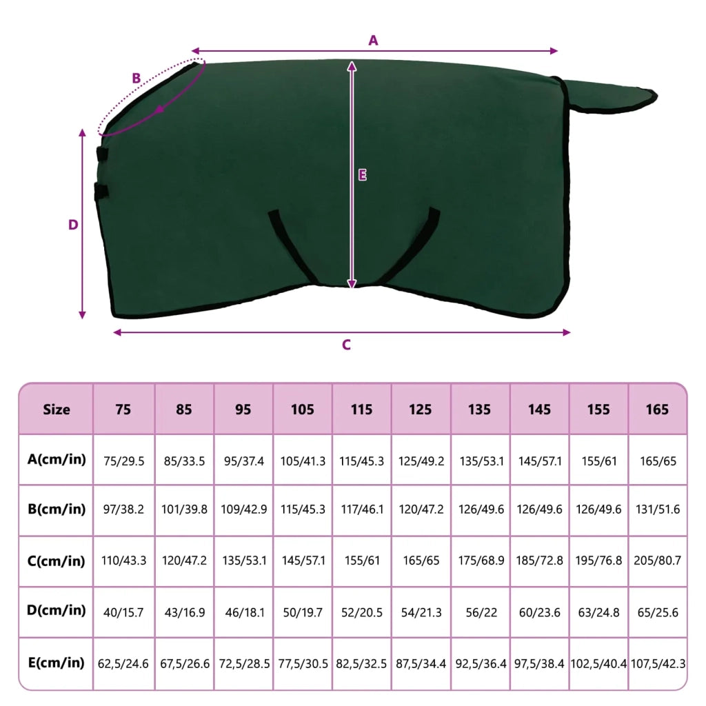 Coperta per Cavalli Verde scuro completo 95 cm Poliestere 42013209