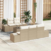 Set Divano da Giardino 6 pcs Beige e Crema polyrattan 3355610