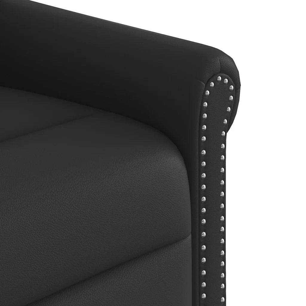 Poltrona Reclinabile Nera in Similpelle Lucida 4015678