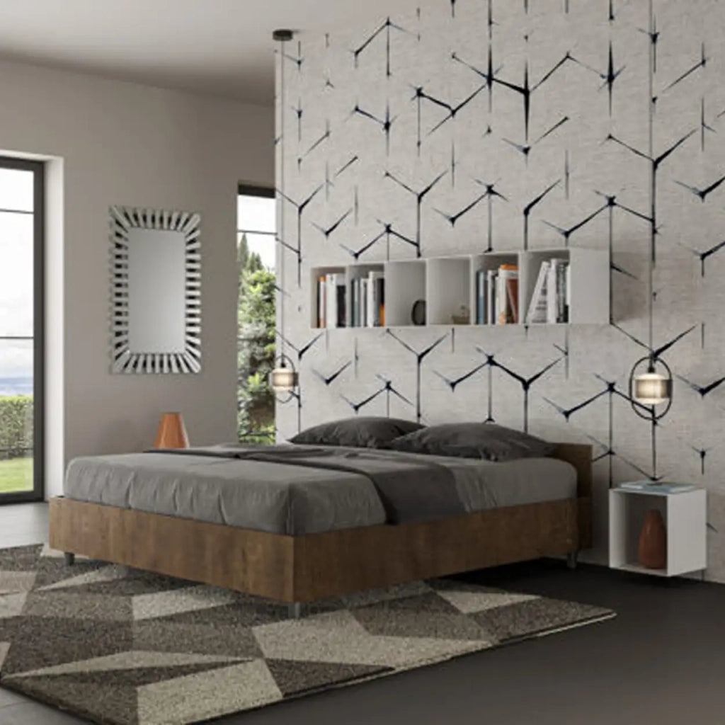 Letto matrimoniale contenitore 160x200 noce Nuamo