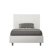 Letto una piazza e mezza senza rete imbottito 120x200 similpelle bianco Goya
