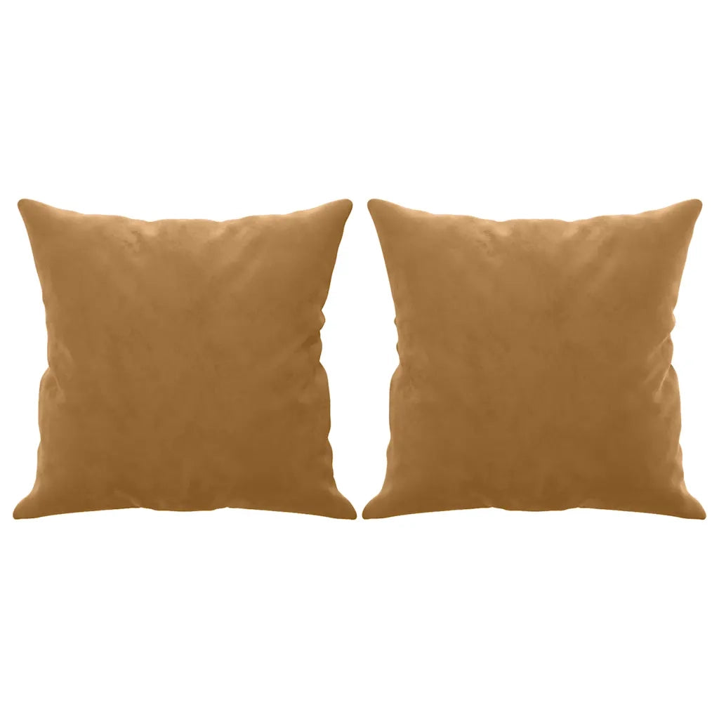 Cuscini Decorativi 2 pz Marrone 40x40 cm in Velluto 349492