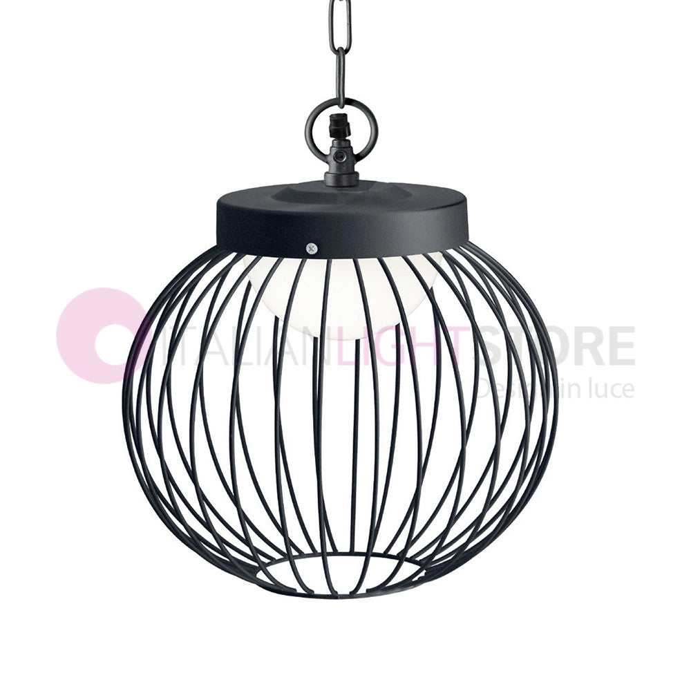 CAGE NERO Sospensione LED per Esterno Design Moderno