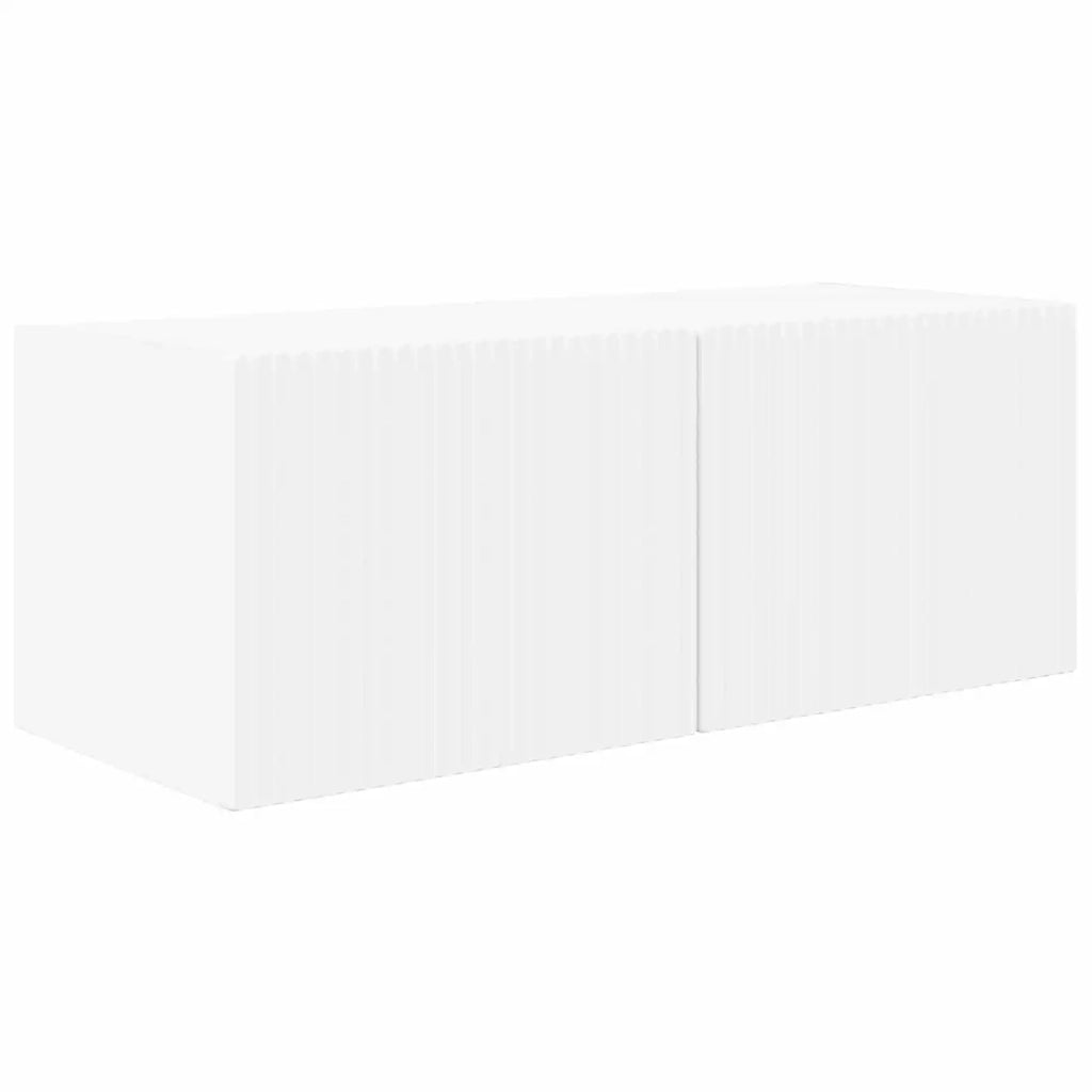 Set di Mobiletto da TV a Parete 4 pcs Bianco Legno multistrato 3408934
