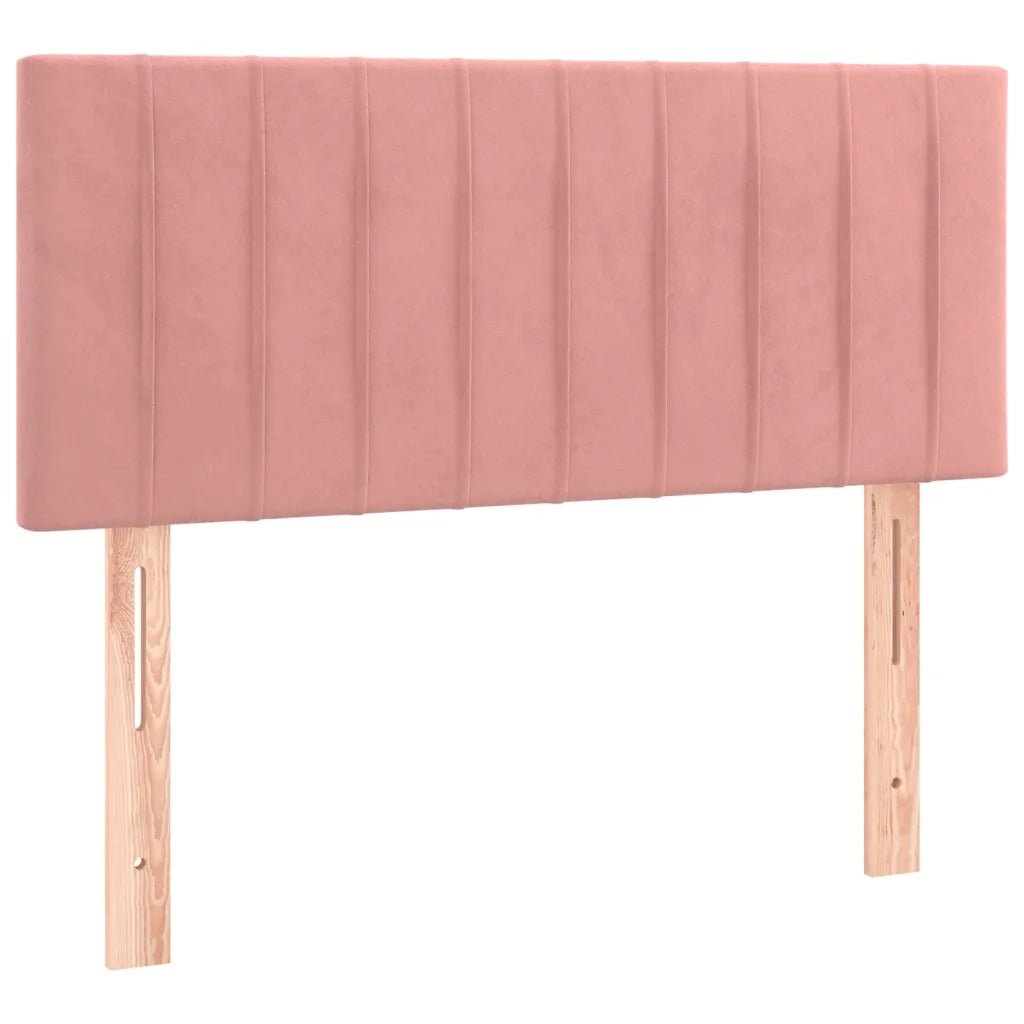 Letto a Molle con Materasso e LED Rosa 80x200 cm in Velluto