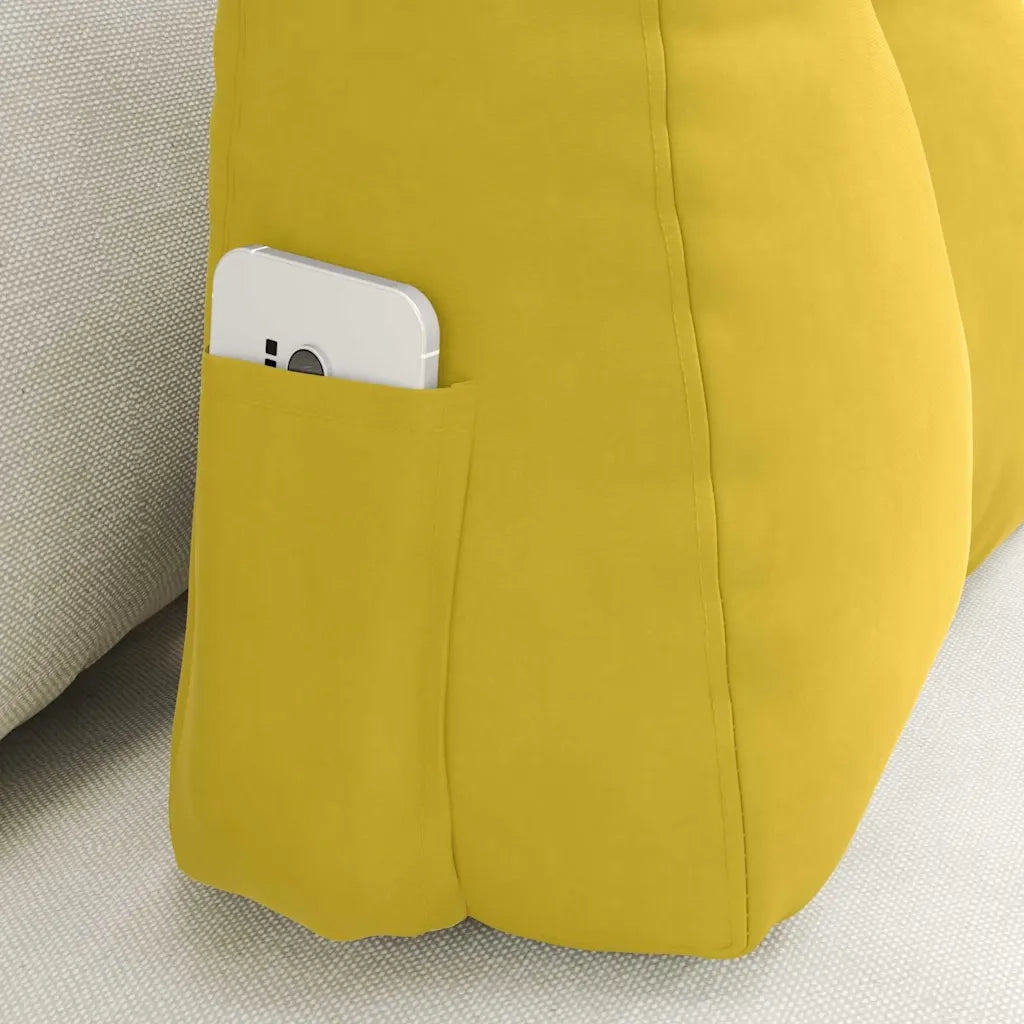 Cuscino per Schiena Giallo 60 x 24 x 50 cm Velluto 42014407