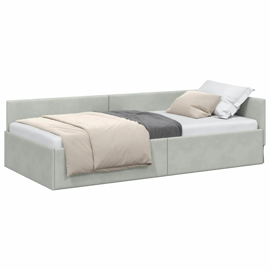 Cornice del letto ad angolo Grigio chiaro 80 cm x 200 cm