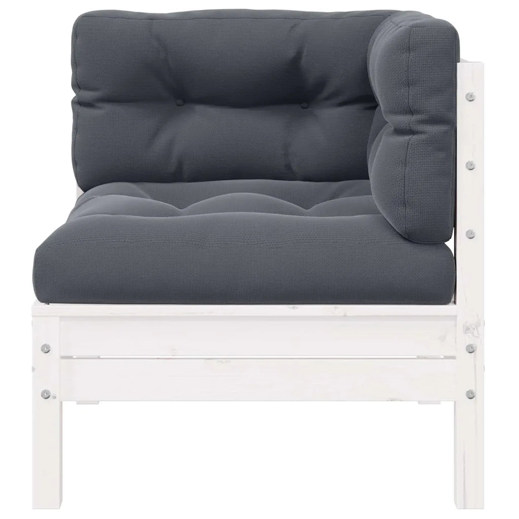 Divano da Giardino a 2 Posti con Cuscini Bianco Legno di Pino 806647