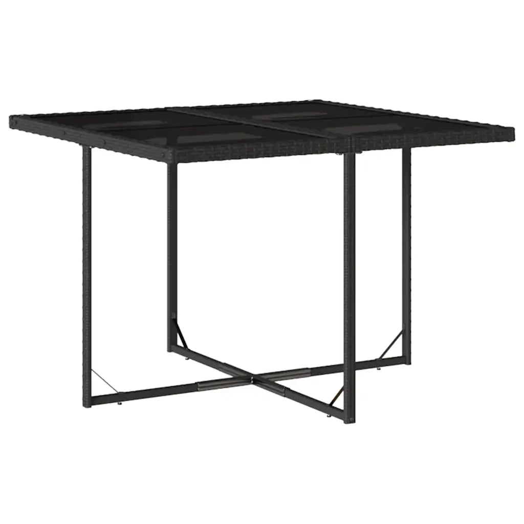 Set da Pranzo da Giardino 9 pz con Cuscini Nero in Polyrattan 3211675