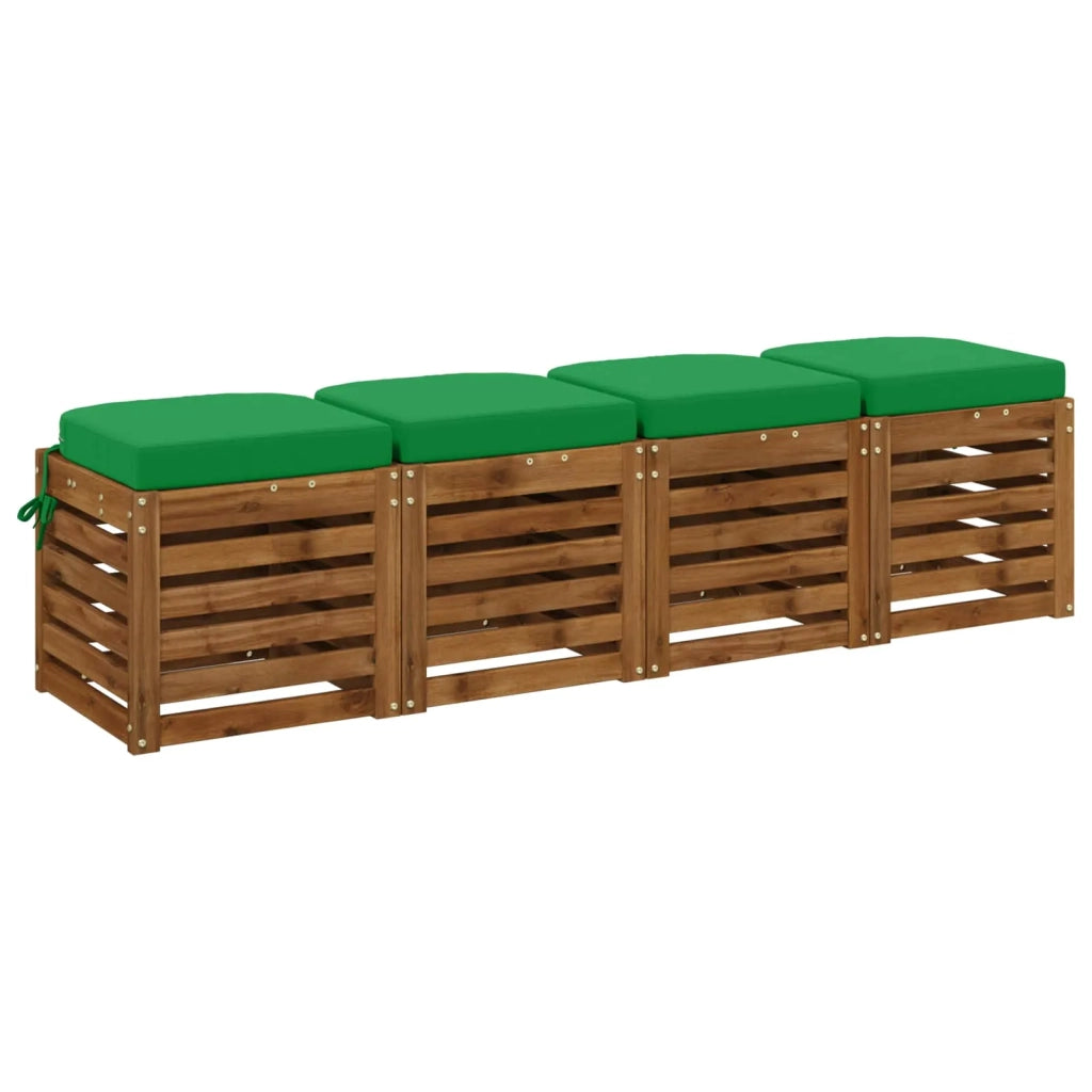 Cuscini per sedile a 4 pezzi SOEST 4 pz 100% Poliestere Verde 945264