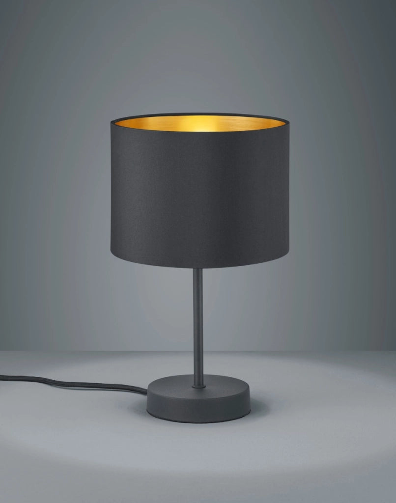 Lampada da tavolo HOSTEL nera oro metallo E27 Trio