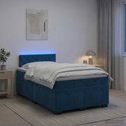 Letto con Box Spring, Materasso e LED Blu 120 x 200 cm Velluto 3452166