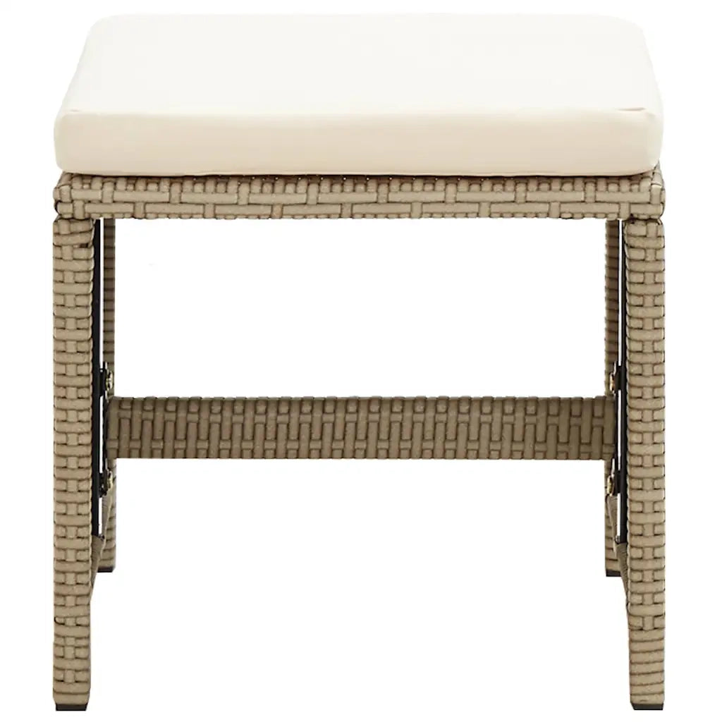 Sgabelli da Giardino 2 pz con Cuscini in Polyrattan Beige 46418