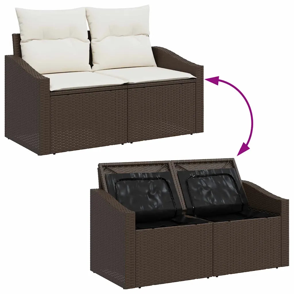 Set Divano da Giardino 8 pcs Marrone e Crema polyrattan 3355507