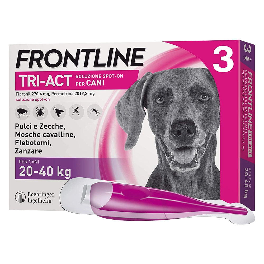 Antiparassitario Cani 20 3 Pipette Frontline Tri Act 40 kg 4 ml