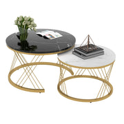 TAVOLINO DA CAFFÈ NESTING Set da 2 pezzi 70x70x45 cm MDF Nero