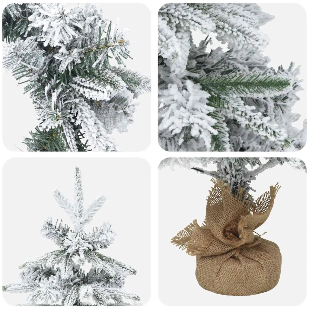 Albero di Natale Mini 60 cm PVC e PE Verde e Bianco 3468434