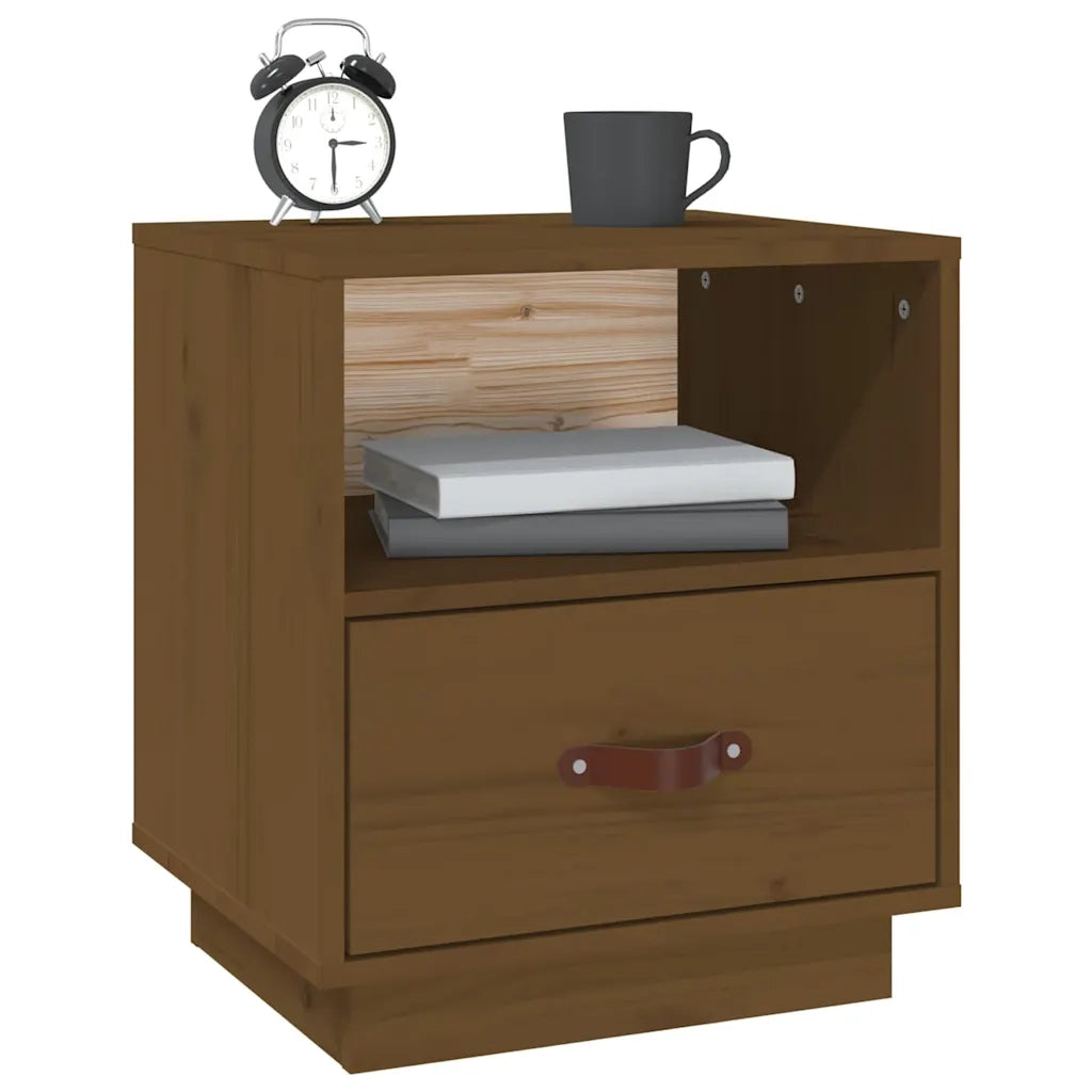 Comodini 2 pz ambra 40x34x45 cm in Legno Massello di Pino 818302