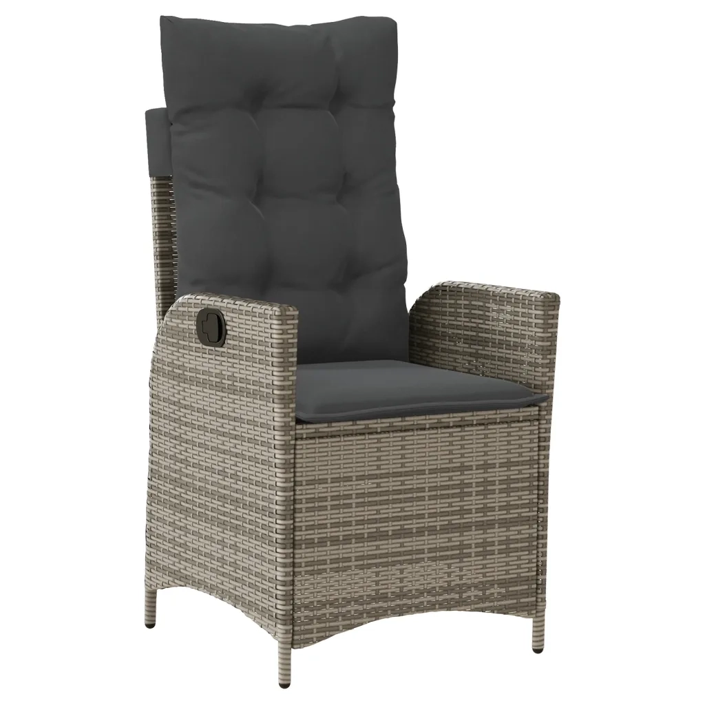 Set da Pranzo da Giardino 7 pz con Cuscini in Polyrattan Grigio 3213082