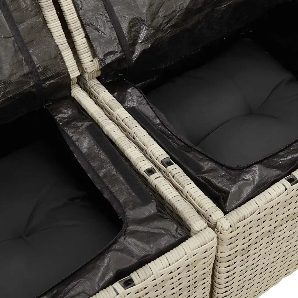 Set Divano da Giardino 6pz con Cuscini Grigio Chiaro Polyrattan 3325528