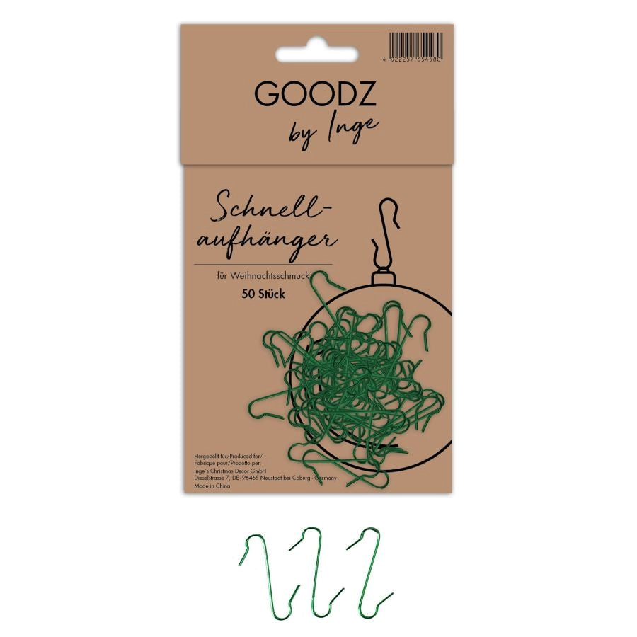 GANCIO A  S IN METALLO VERDE 50 PZ 4 CM
