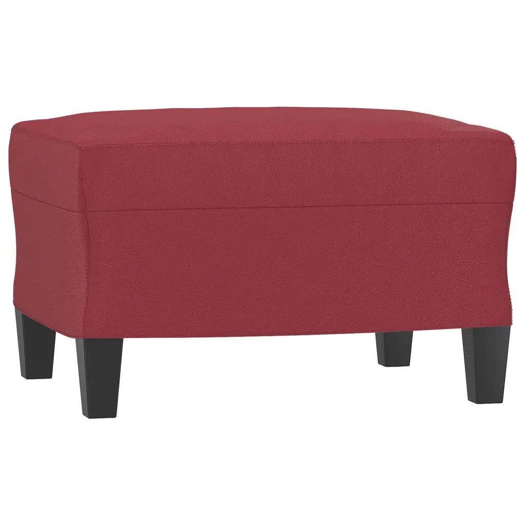 Set di Divani 3 pz con Cuscini Rosso Vino in Similpelle 3201426