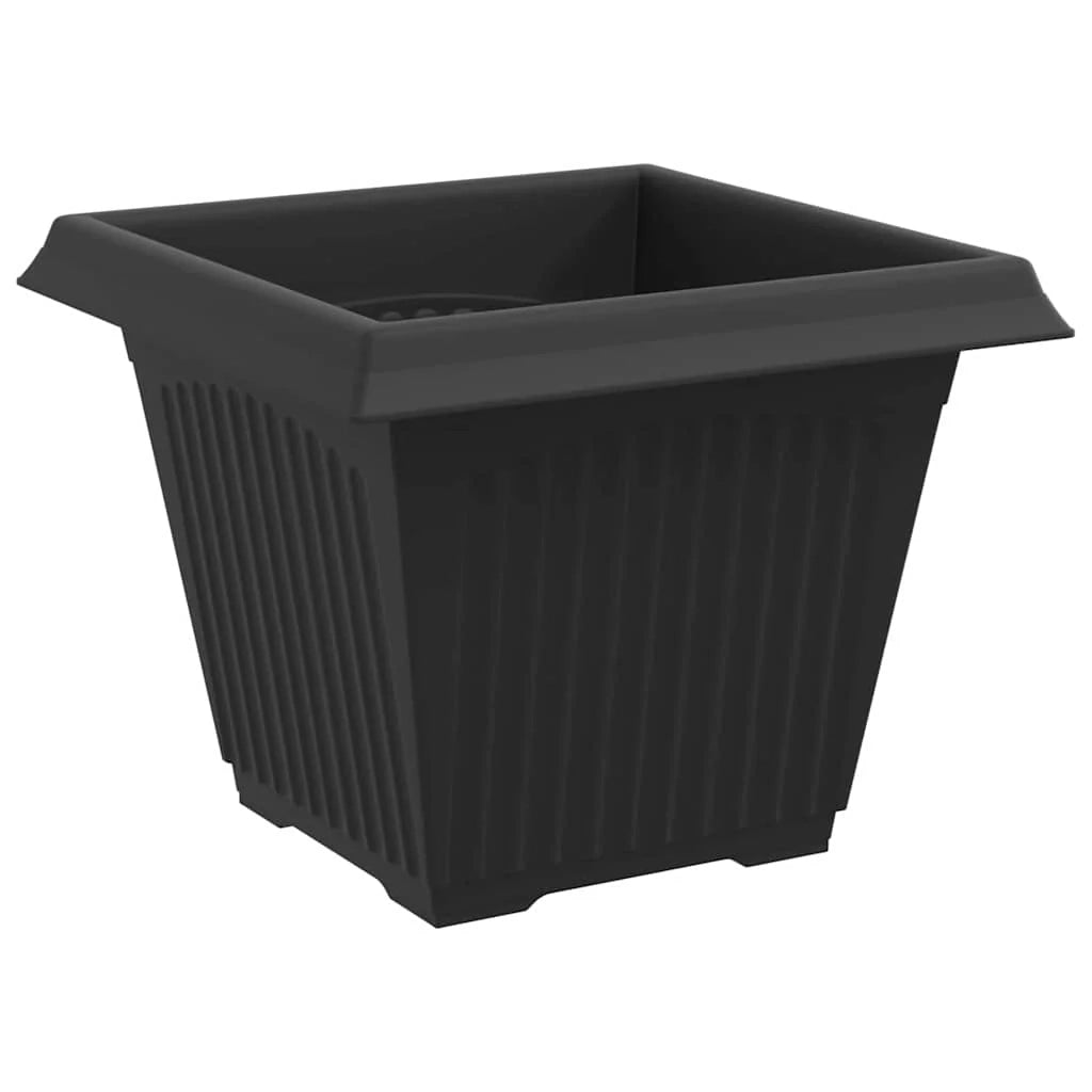 Set di 24 vasi da fiori quadrati leggeri 43 x 43 x 33.5 cm in plastica nera 02_0059376