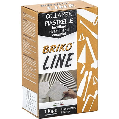 COLLANTE MAIOLICHE POLVERE BRIKO LINE - GRIGIO KG 1- 12 pezzi