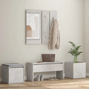 Set di Mobili da Corridoio Grigio Cemento in Legno Multistrato 3082066