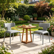 SEDIA Set da 2 pezzi 53x53x78 cm Similpelle Grigia con rotelle