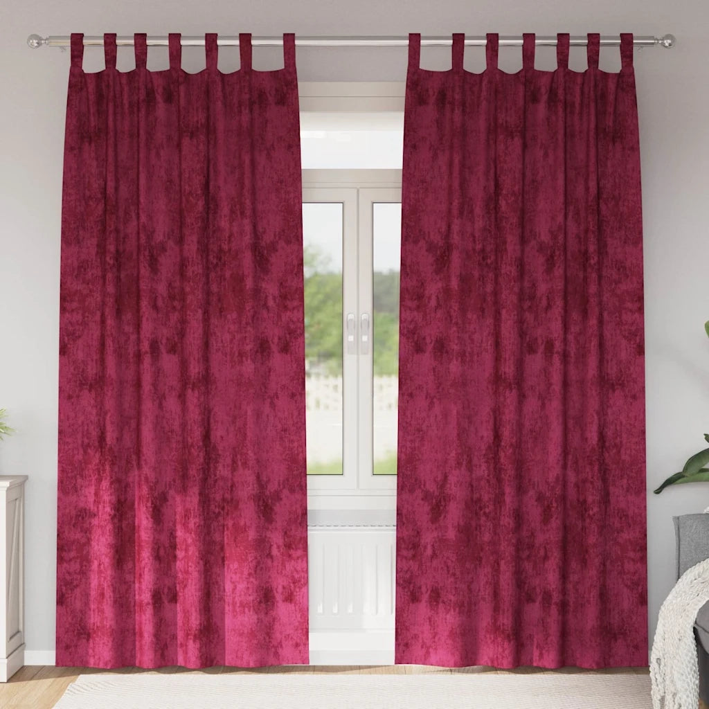 Tende in Velluto 2 pcs Rosso vino 245 x 140 cm Velluto 4107716