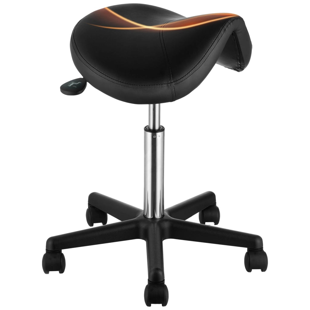 Sgabello a Sella Regolabile 510-710 mm Girevole con Ruote Sedia da Lavoro MST003-2 Max 181 kg