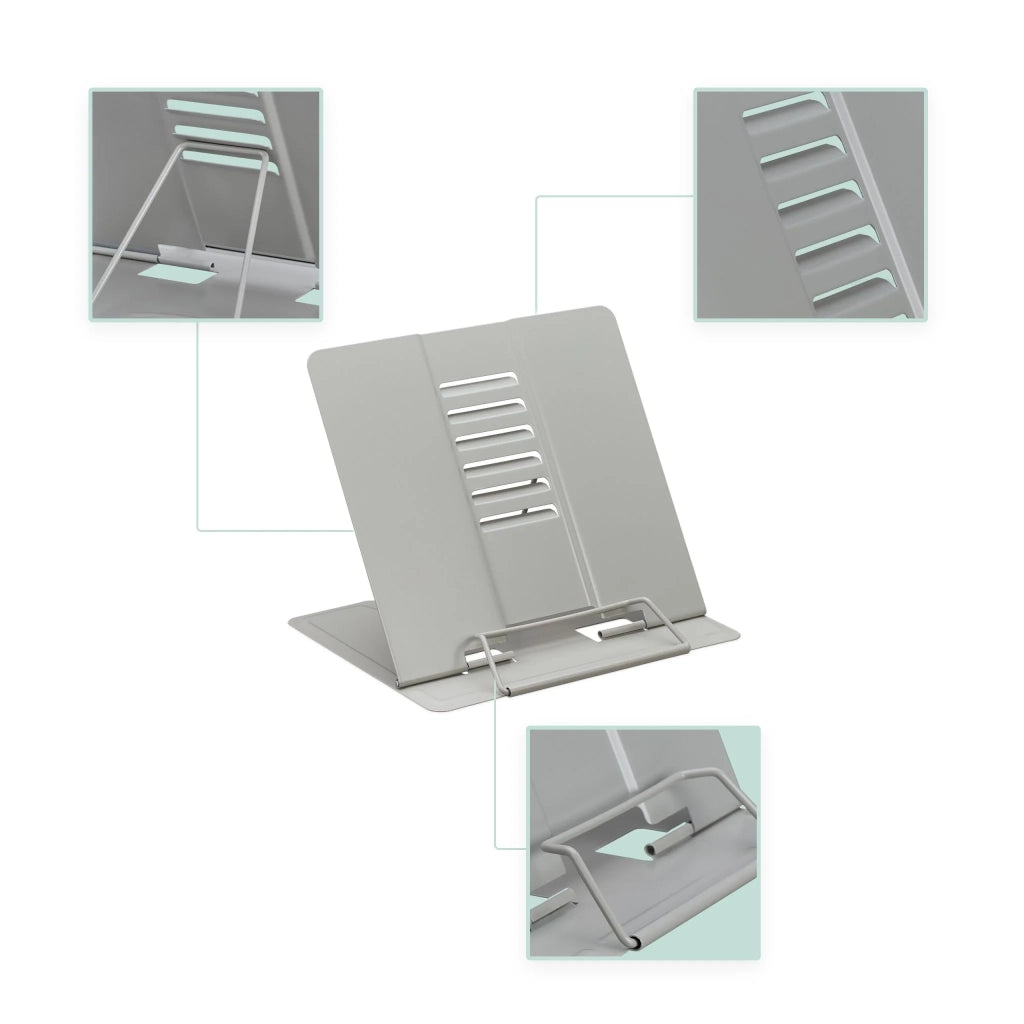 Set di 2 leggii regolabili cucina ufficio supporto ottimale delle pagine 18 x 21 x 16,5 cm in metallo nero 13_0017308