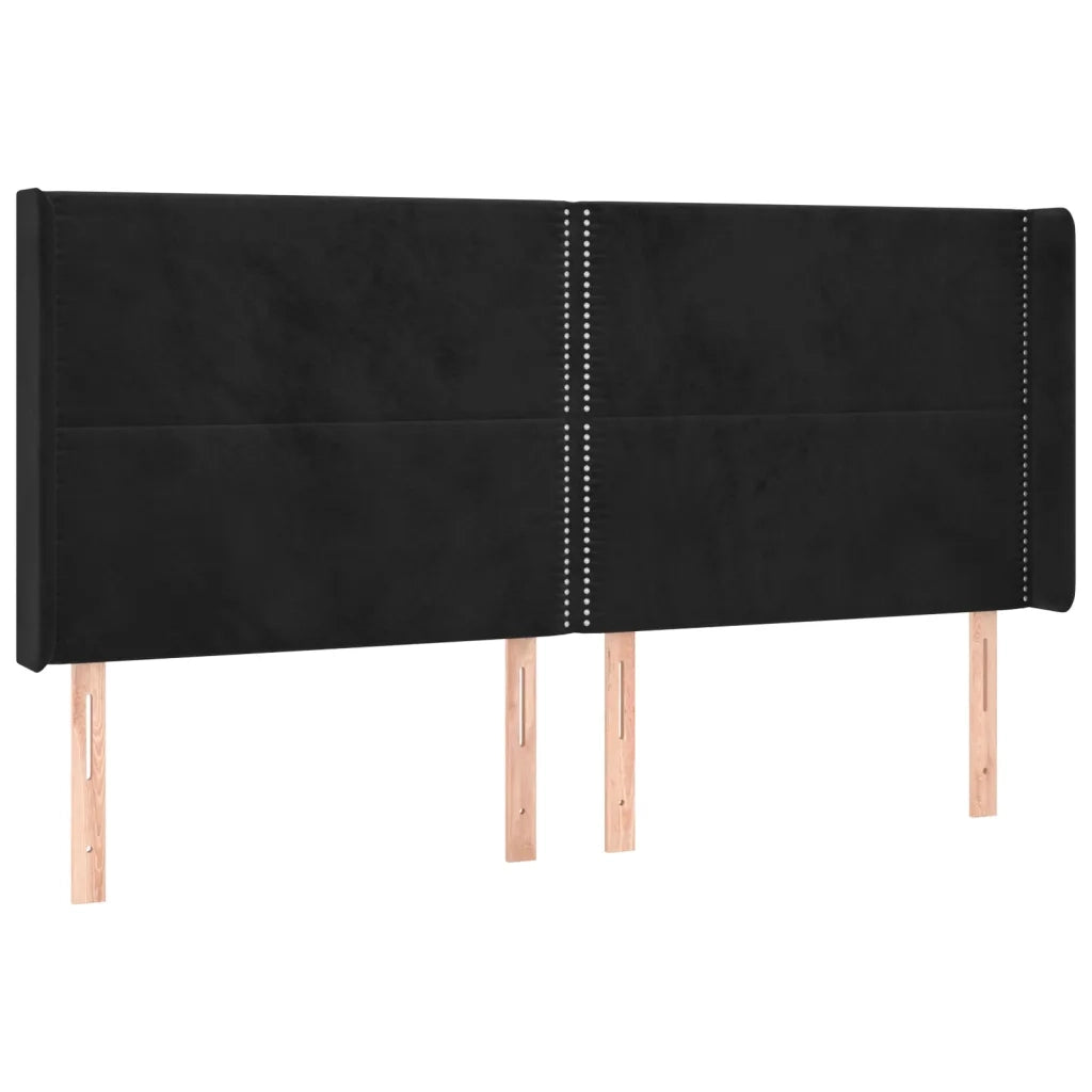 Letto a Molle con Materasso e LED Nero 200x200 cm in Velluto