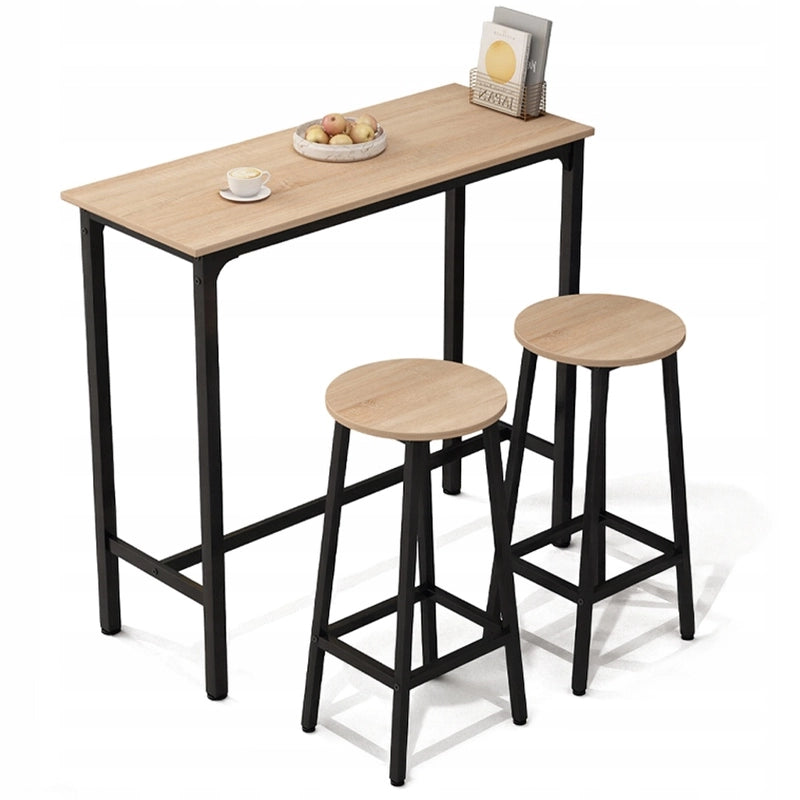 Set da bar: tavolo da cucina + 2 sgabelli, stile moderno industriale loft