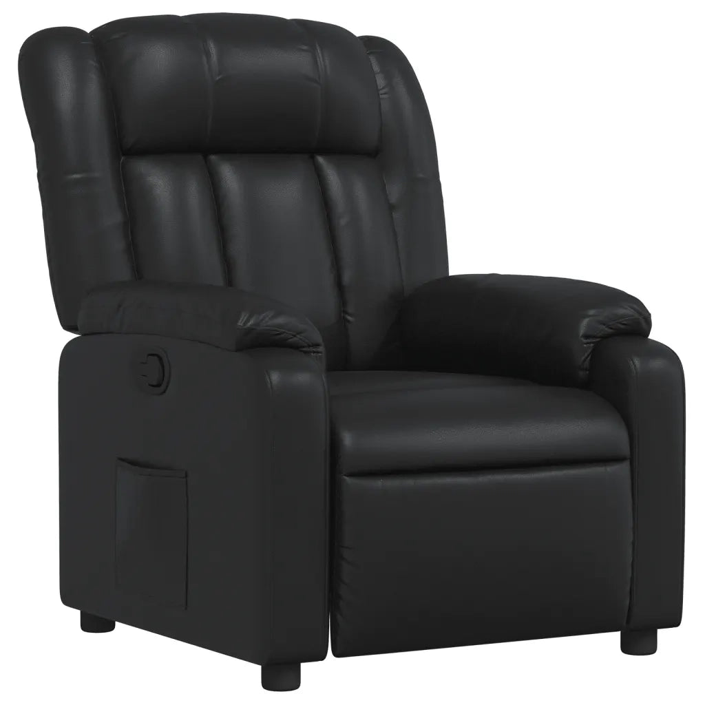 Poltrona Reclinabile Nera in Similpelle 373560