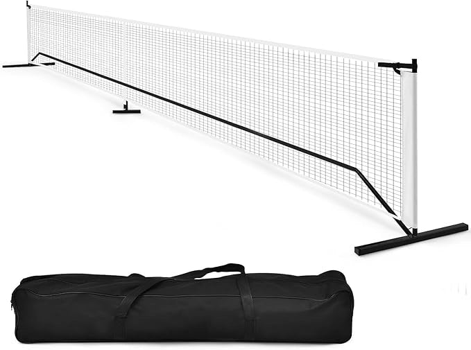 Rete Pickleball Portatile da 670 CM, con Tubolari Metallici, Rete Resistente in Poliestere e Borsa in Tessuto Oxford, Set per Giochi di Palla da Interno ed Esterno