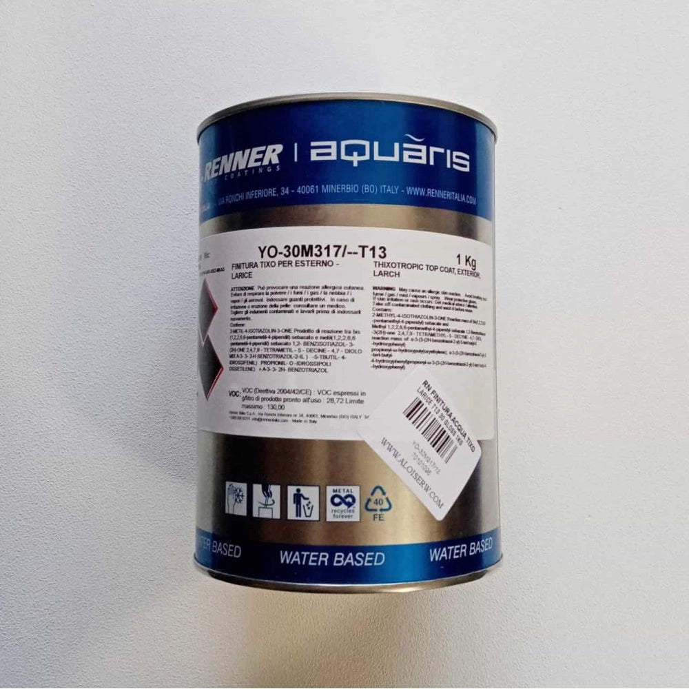 Renner aquaris yo m317 1kg finitura professionale opaca colore larice per esterni ed interni