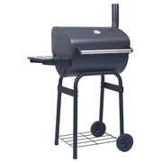 Barbecue a Carbone con Affumicatore e Ripiano Basso Nero 46649