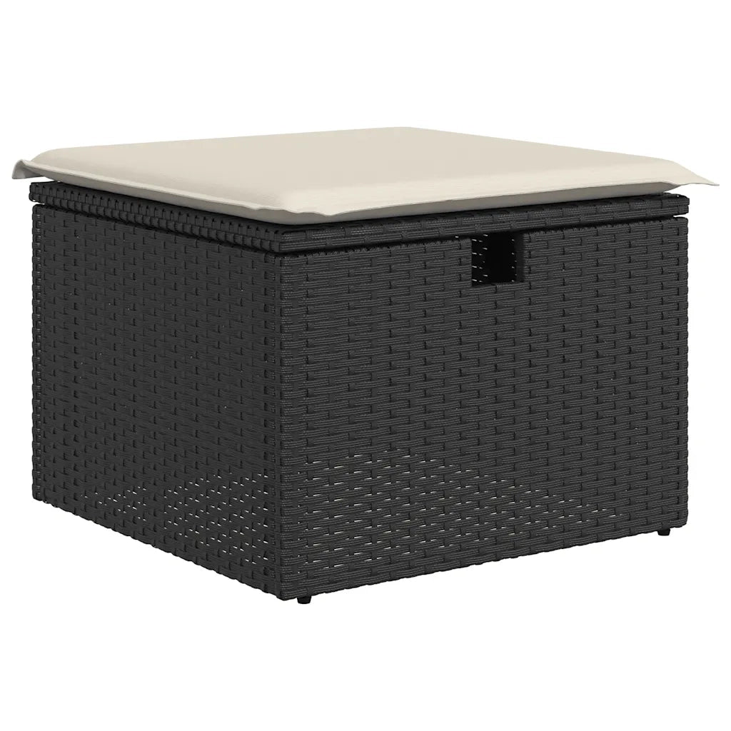 Set Divani da Giardino 5 pz con Cuscini in Polyrattan Nero 3325562