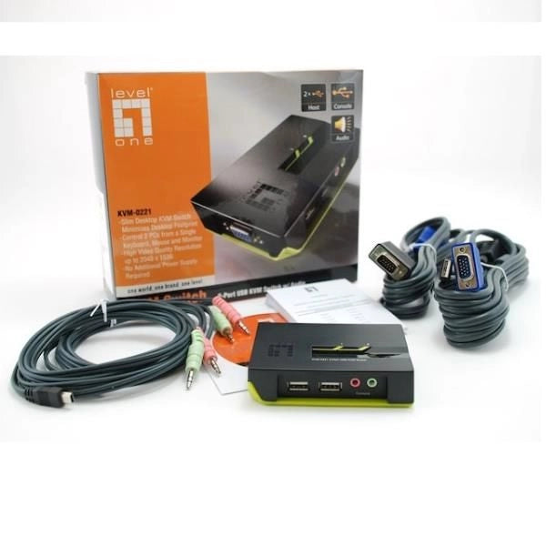 Kvm switch desktop 2 usb - vga aud - KVM-0221