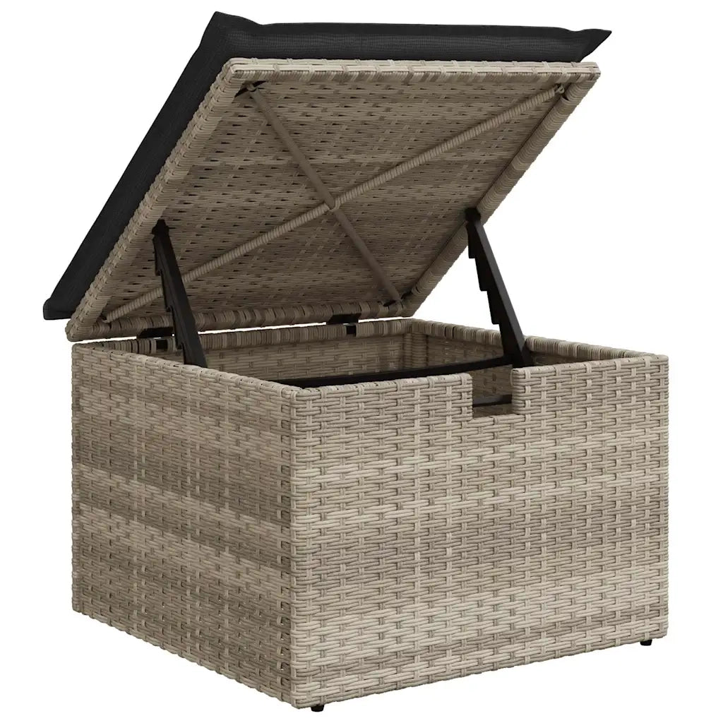 Divano Giardino 2pz con Cuscini Grigio Chiaro Polyrattan Acacia 3328675