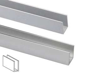 PROFILO AD U IN ALLUMINIO- - mm.8x8 mt.1 argento - 5 pezzi