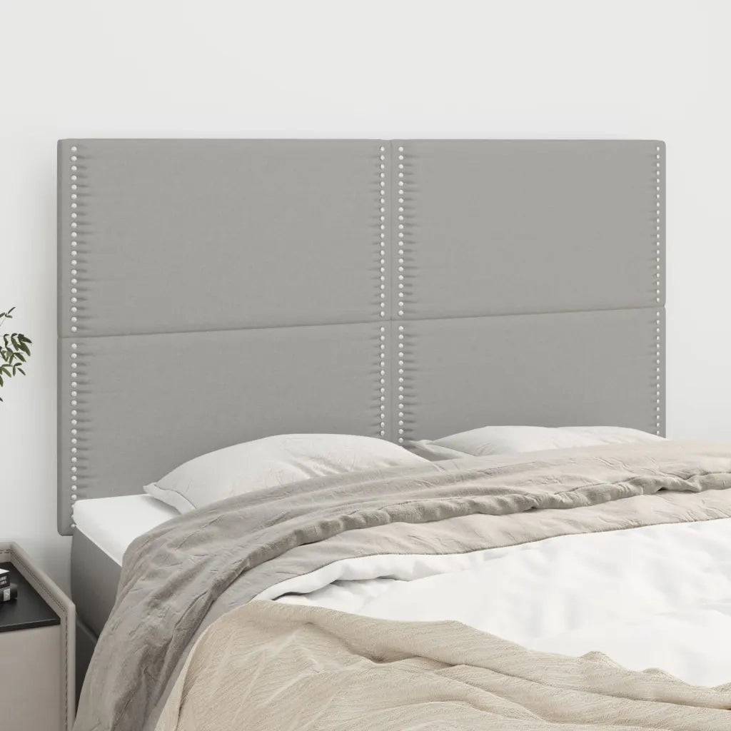 Testiera | Testata Grigio Chiaro 144x5x118/128 cm Tessuto