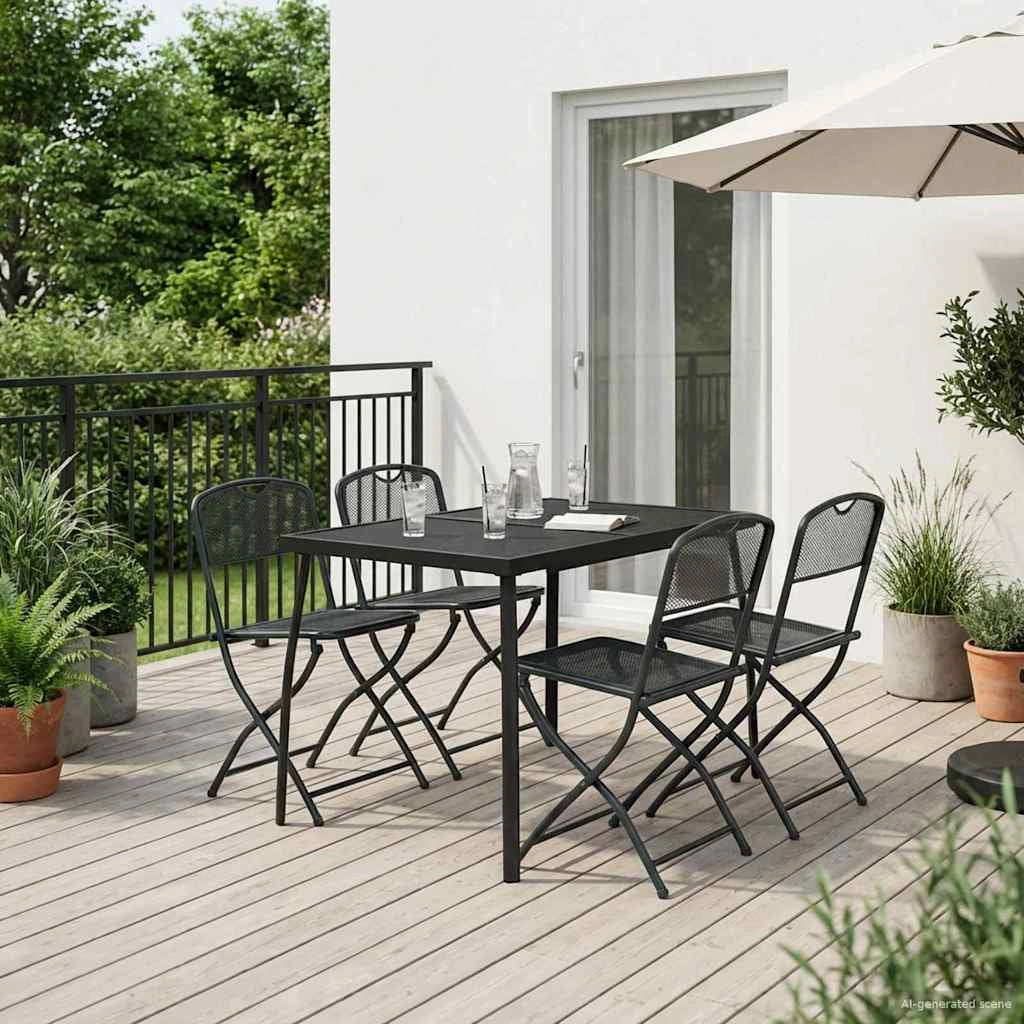 Set di Mobili da Esterno 5 pz Antracite Ferro e Acciaio 3422896